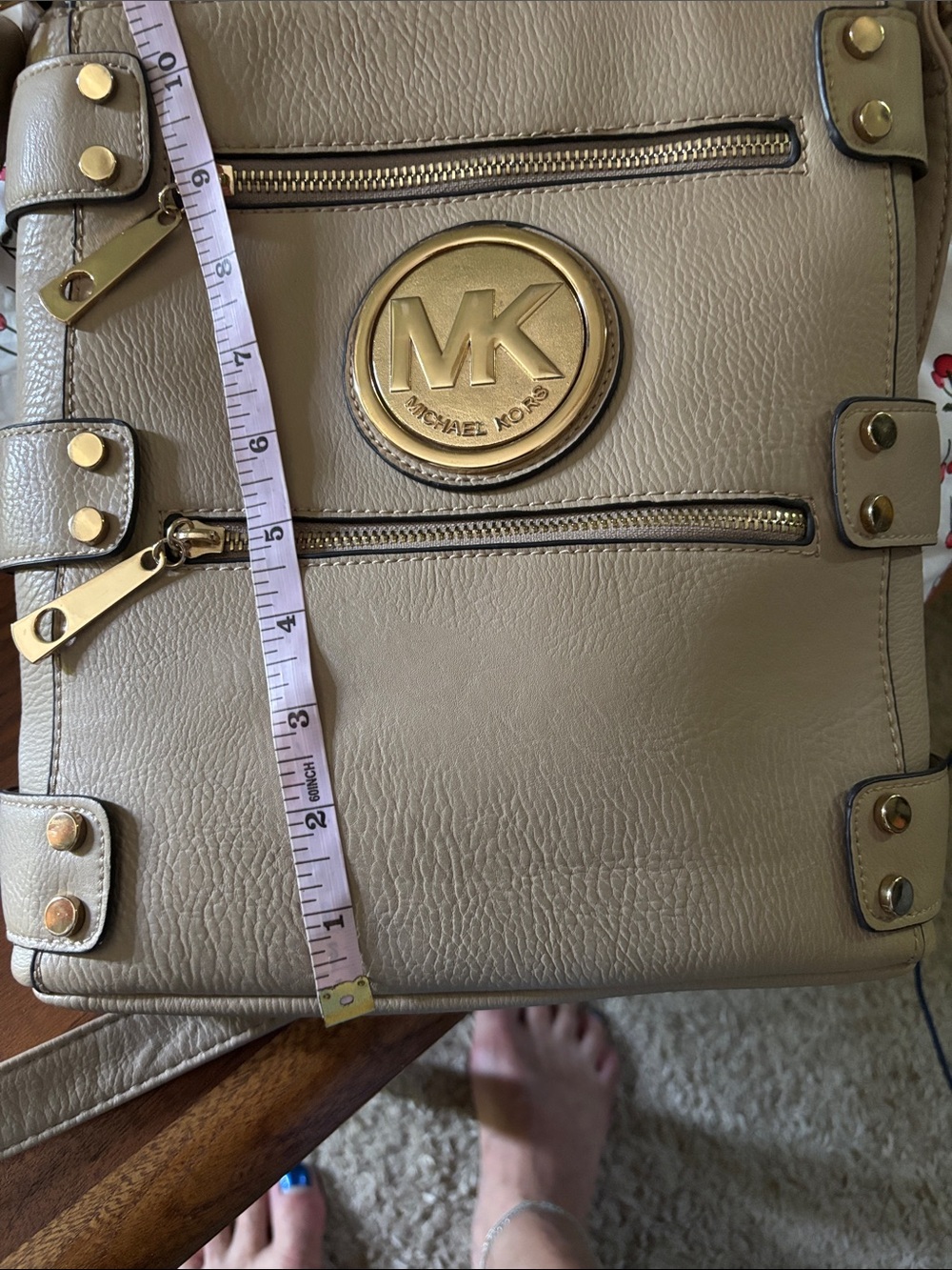 Michael Kors Taupe Leather with Gold Accents - Picture 3 of 3